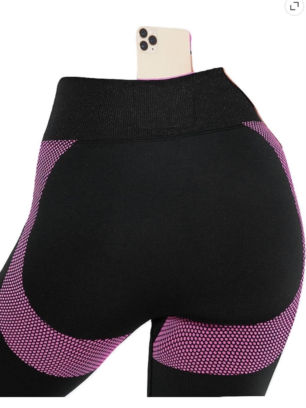 Victoria's Secret Pink Active Seamless Tight Legging Color Black/Pink Size S - Picture 4 of 9